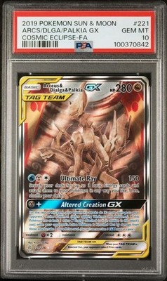 Pokemon Sonne & Mond Kosmische Finsternis 221 Arceus & Dialga & Palkia GX PSA 10