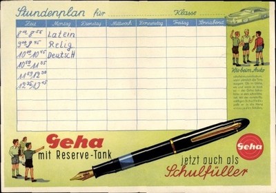 Stundenplan Geha Füller, Schulfüller, Druckstift 833,... - 10634846