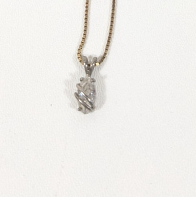 925 Sterling Silver Navette Wire Wrapped C L Pendant Chain Necklace Jewelry