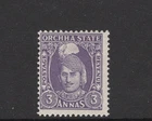 Orchha 1939-42 3a Slate-violet SG 39 Mint