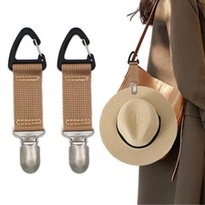 2 Pack Elastic Hat Clip for Travel,Hat Holder,Hands Free Bag Accessory