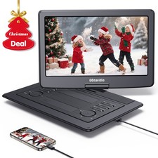 19" HD Portable DVD Player with 16'' Large Screen Sync TV USB HDMI Rechargeable
