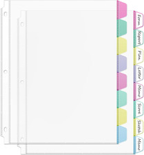 16PCS/2 Set 3 Ring Clear Binder Dividers with Tabs, 8.5 X 11 8 Tabs Binder Divid