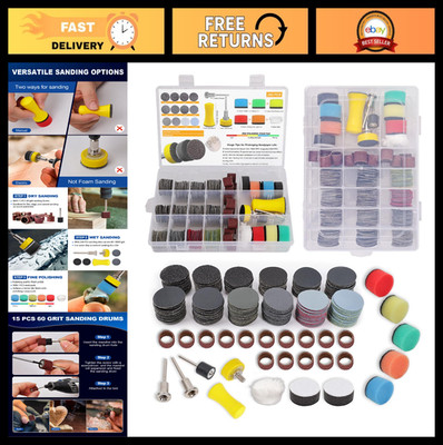 268 PCS Sanding Discs & Drums Set, 60-10000 Grit Hook & Loop for Dremel Tool