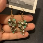 ANTHROPOLOGIE Dangle Blue Green Enamel Jeweled Earrings New 2" long Boho New NWT