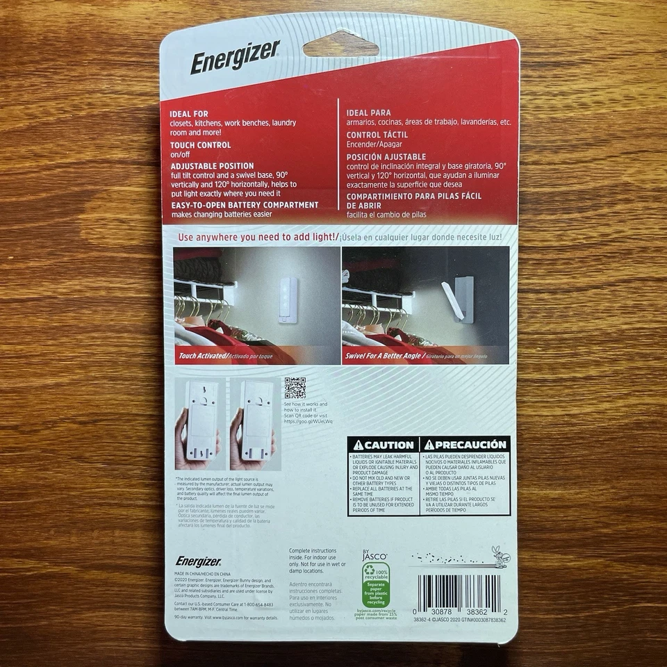 Energizer Swivel Touch Activated Task LED Light White 40 Lumens Full Tilt NEW - Image 2 of 2