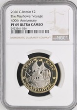 2020 Great Britain £2 The Mayflower Voyage Proof NGC PF 69