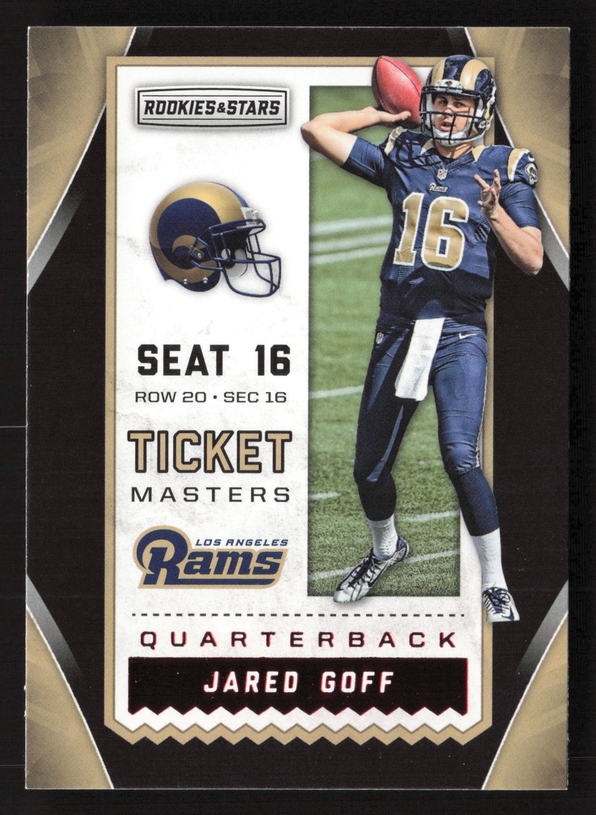 2016 Panini Rookies & Stars #6 Jared Goff Ticket Masters Los Angeles Rams