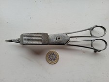 Anciens ciseaux à mouchette éteignoir à bougie/chandelle en fonte d'alu 17,7cm