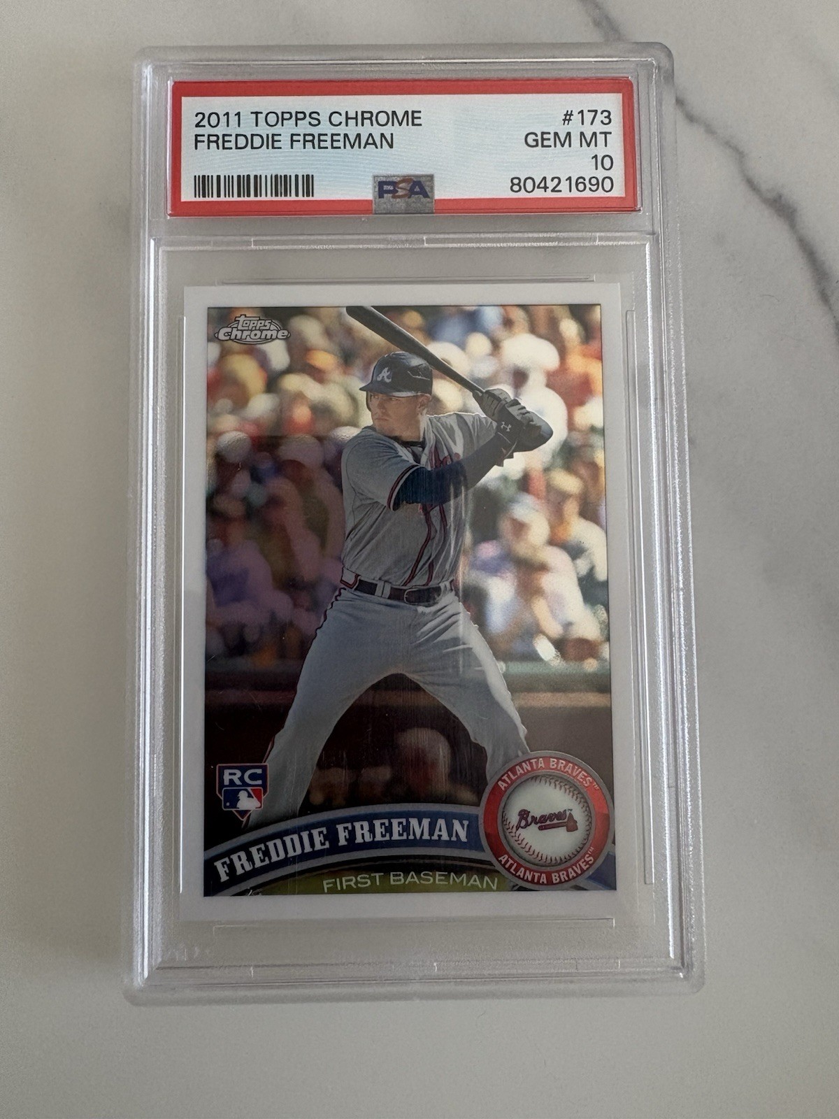 2011 Topps Chrome Freddie Freeman #173 (RC) PSA 10 Gem Mint Atlanta Braves
