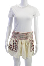 Isabel Marant Etoile Womens Peasant Mini Skirt Beige Floral Cotton Size 38