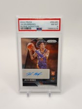 2024-25 Panini Prizm Rookie Signatures Jalen Bridges #RSI-JBS PSA 8
