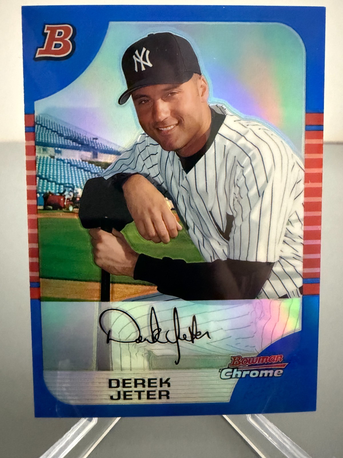 2005 Bowman Chrome 'Blue Refractor' Derek Jeter #25 serial'd /150 HOF SS