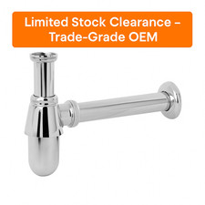 Premium Chrome Bottle Trap & Extension 1¼" Solid Brass Basin Waste – TradeGrade 