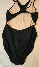 TYR One Piece Swimsuit Womens Sz 36 Black Competition Practice Swimteam Suit