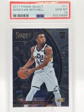 2017 Panini Select Donovan Mitchell #11 PSA 10 Gem Mint Rookie Card. rookie card picture