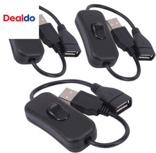 USB Cable with Switch, 3-Pack USB Male to Female Extension Cord Inline Rocker O