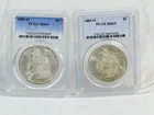 LOT OF 2: 1885-O PCGS MS63 MORGAN SILVER DOLLARS $1