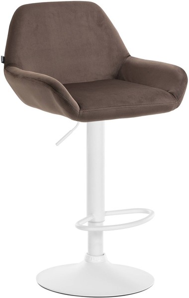 Barhocker Braga Samt Weiß Braun-image