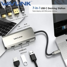 Laptop Docking Station Triple Display USB C Dock DP 2 HDMI 95W PD for Mac Window