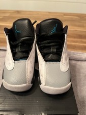 Jordan Air Jordan 13 Retro BT Baby Sneaker White Teal Black Leather 6C 414581-1