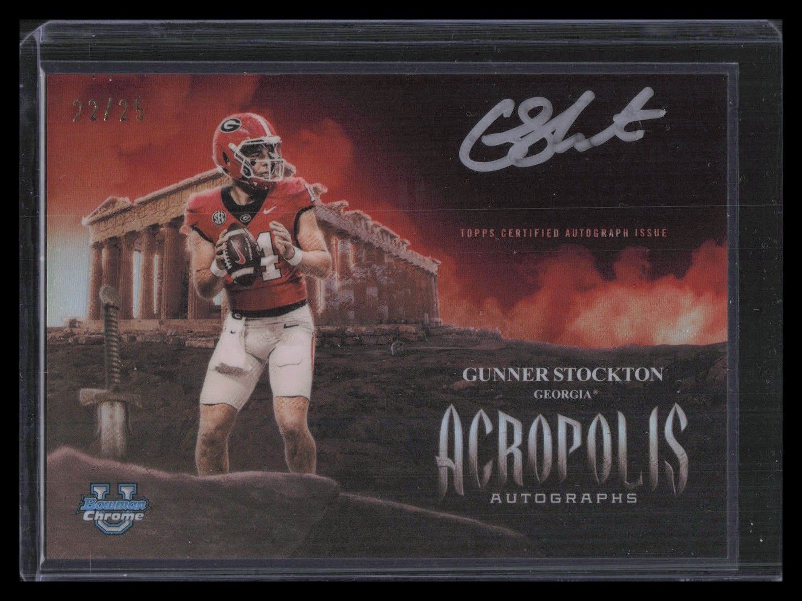 Gunner Stockton 2025 Bowman U Chrome #AA-GS Acropolis Auto Orange Refractor #/25