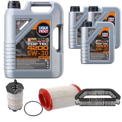 FEBI BILSTEIN Inspektionspaket 8L Liqui Moly Top Tec 4200 5W-30 für Audi A8 4E_