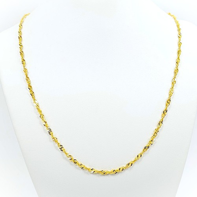 #ad 22K Solid Yellow Gold Singapore Chain Necklace 22quot; 2.15mm Genuine 916 Hallmarked $1695.60