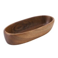 22cm Walnut Wood Boat Shape Fruit Bowl Serving Tray Dish