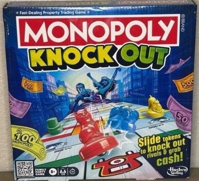 Monopoly Knockout Family Party Game, Quick-Playing Board Games New Sealed Hasbro