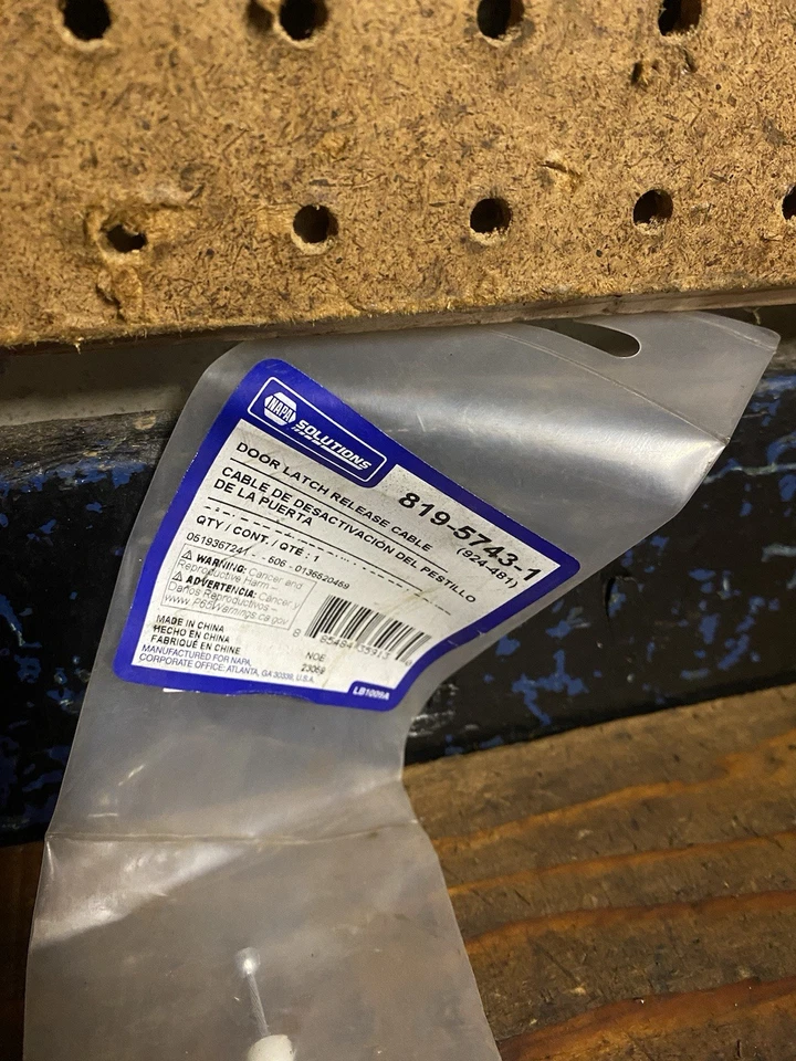Cable de cierre de puerta Napa 2007-2013 Chevy Silverado 1500 819-5743-1 envío gratuito Foto 2 de 2