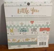 Little You Boy Crate Paper 36 sheets 6x6 paper pad 3 of each design Scrapbooking