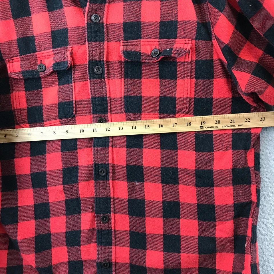 Abercrombie Fitch Red Black Buffalo Plaid Flannel Shirt XL Long Sleeve Button Up - Image 4 of 4