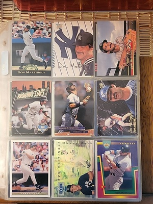 #ad 162 Card Lot Don Mattingly 80#x27;s 90#x27;s and 2000#x27;s...Base Cards Inserts Oddballs $60.00