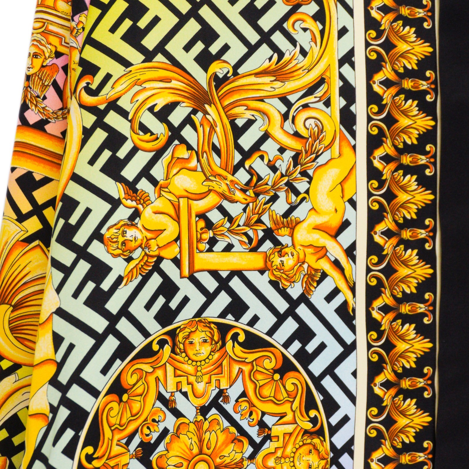 Fendi Versace Baroque Medusa FF Monogram Women’s Silk Shirt image 5