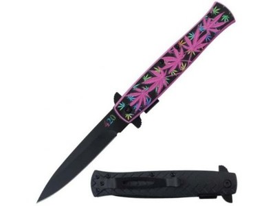 8.75'' Snake Eye Tactical Stiletto Style Folding Spring Assist Open Pocket Knife