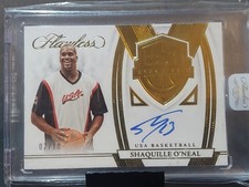 Shaquille O'Neal 2021-22 Panini Flawless Gold USA Basketball Auto #/10 USA-SOL