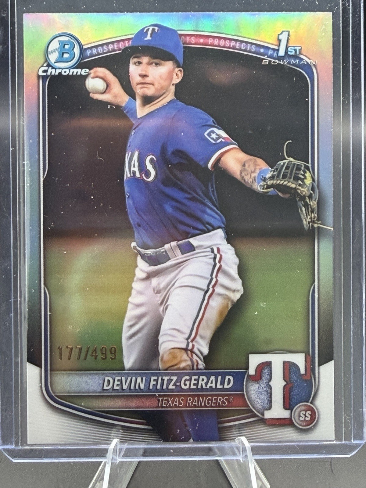 DEVIN FITZ-GERALD 2025 Bowman Chrome 1st #BCP-158 True Refractor RC #/499