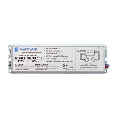 Sunpark SL15T electronic ballast for multiple CFL and linear 1 Pack, Silver