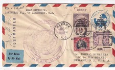 First Round the World Flight Zeppelin Cover w/ plate # singles