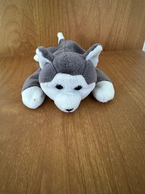 TY Beanie Baby Stuffed Beanie Gray and White Wolf Collectible