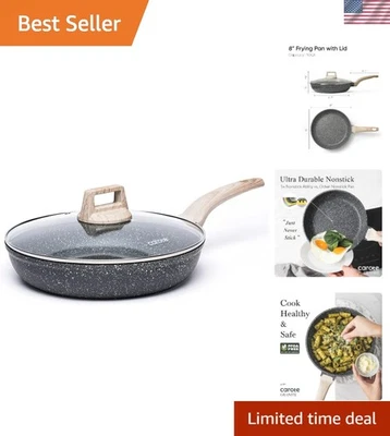 Non Stick Frying Pan Skillet, 8" Nonstick Fry Pan with Glass Lid, Egg Pan Ome...