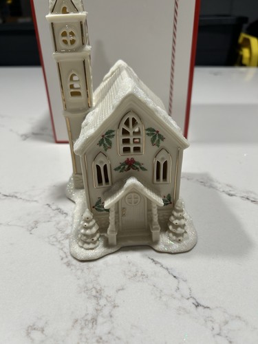 Lenox Holiday Village Lit Church Lighted Flawed - Picture 2 of 9