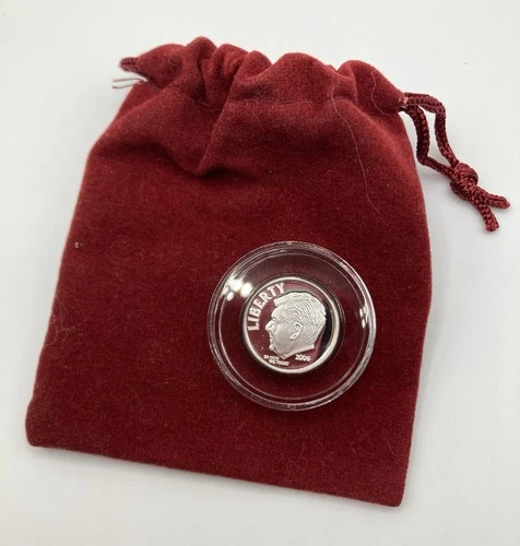 .999 Fine Silver Ronald Reagan Tribute Dine Round - With Original Red Velvet