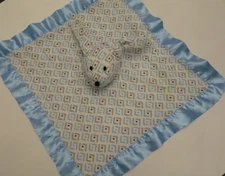 ADEN + ANAIS Blue Bunny Lovey Security Blanket Gray Geometric
