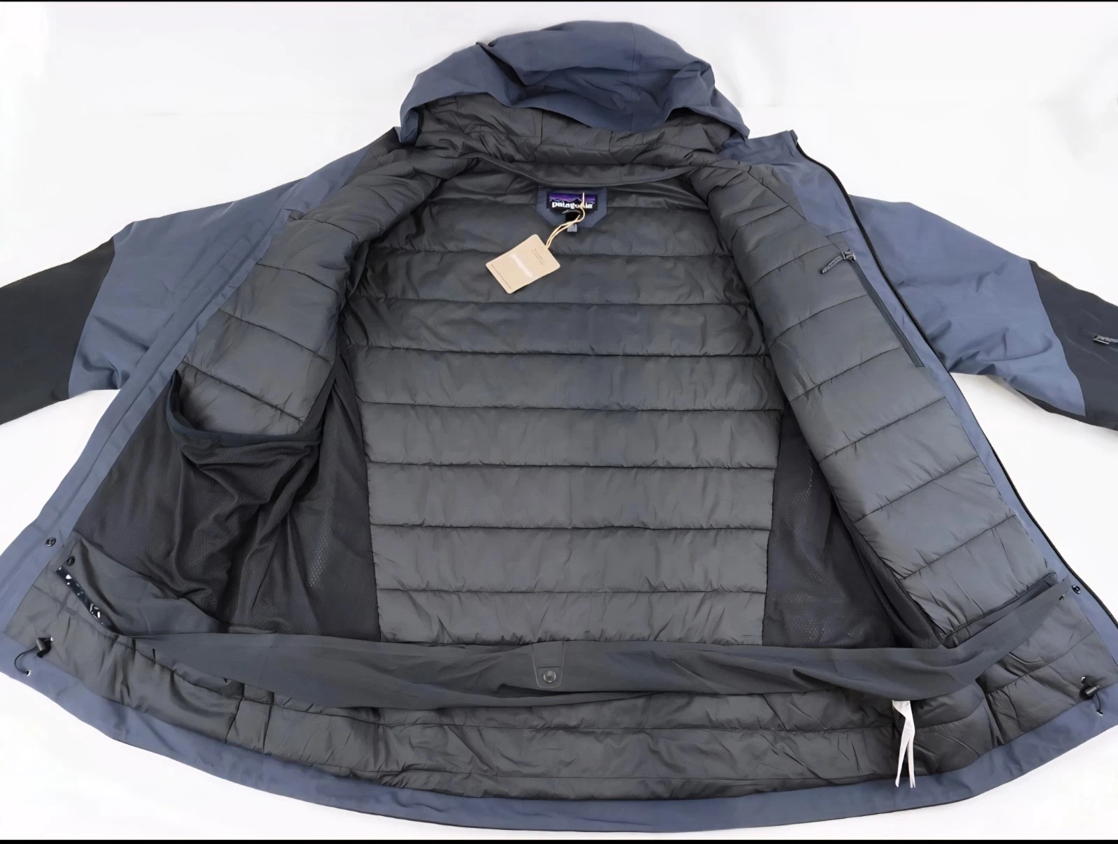 Patagonia Gore-Tex Insulated Storm Shift Coat In Black/Smolder Blue - Men's S