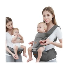Acumas Grey Baby Carrier Hip Seat - Ergonomic, Comfortable for Modern Parents