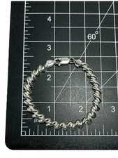 FAS ITALY 925 Sterling Silver Bracelet Rope Style Chain Link Lobster Clasp 7.75"