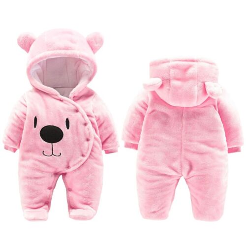 Recién Nacido Bebé Mameluco Mono Niño Niña Niños Oso Body con Capucha Trajes de Invierno - Imagen 9 de 24
