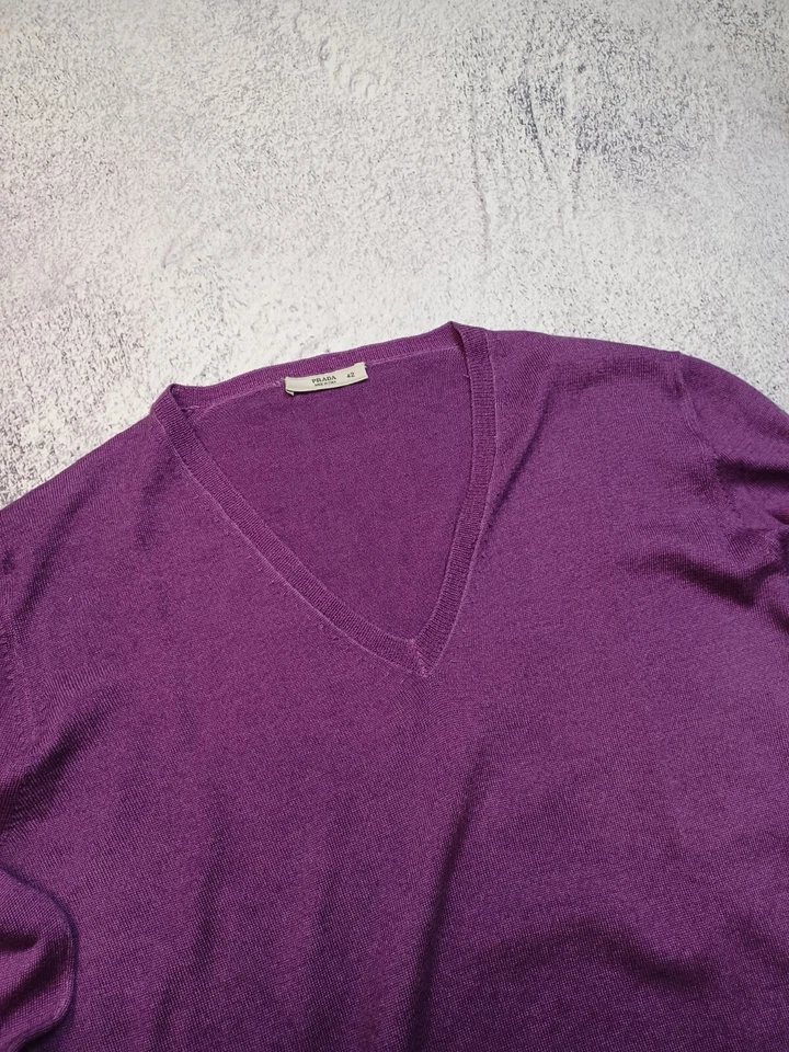 Jamper vintage de lã roxo Prada - Imagem 3 de 4